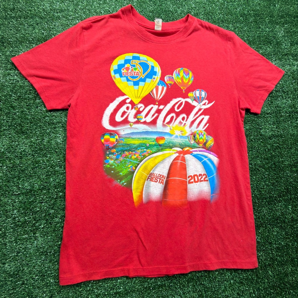 Coca-Cola 2022 Albuquerque Balloon Fiesta 50th Anniversary Red T-Shirt Mens S